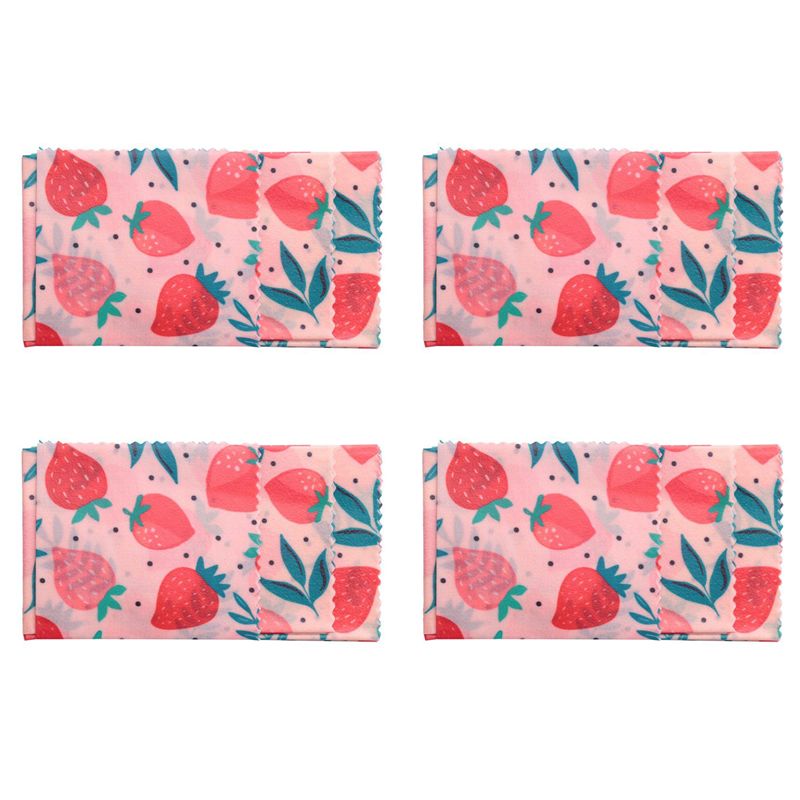 Beeswax Wrap Reusable - ผ้าห่ออาหารแบบใช้ซ้ำได้ B62B-4Set ทำจากขี้ผึ้ง สำหรับห่อแซนวิช ชีส ปาร์ตี้ธีมป่า
