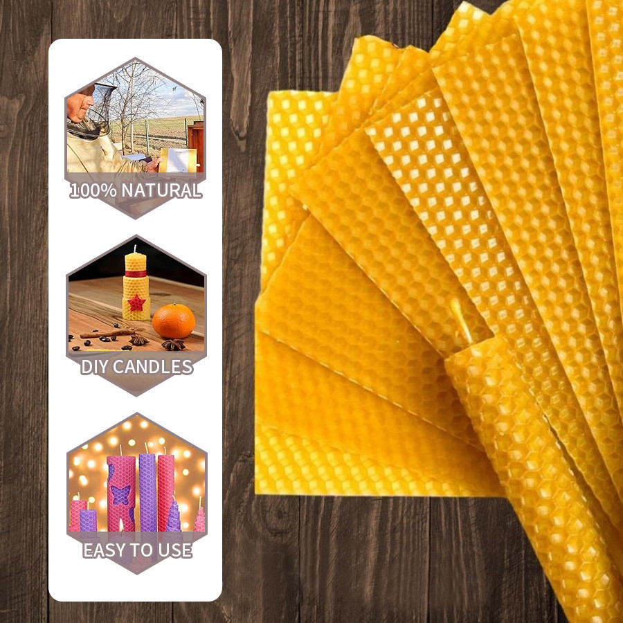 Beeswax Wrap Reusable - 10/20/30pcs ขี้ผึ้งธรรมชาติแผ่นสําหรับทําเทียนทําด้วยมือ DIY เทียน Rolling Kit