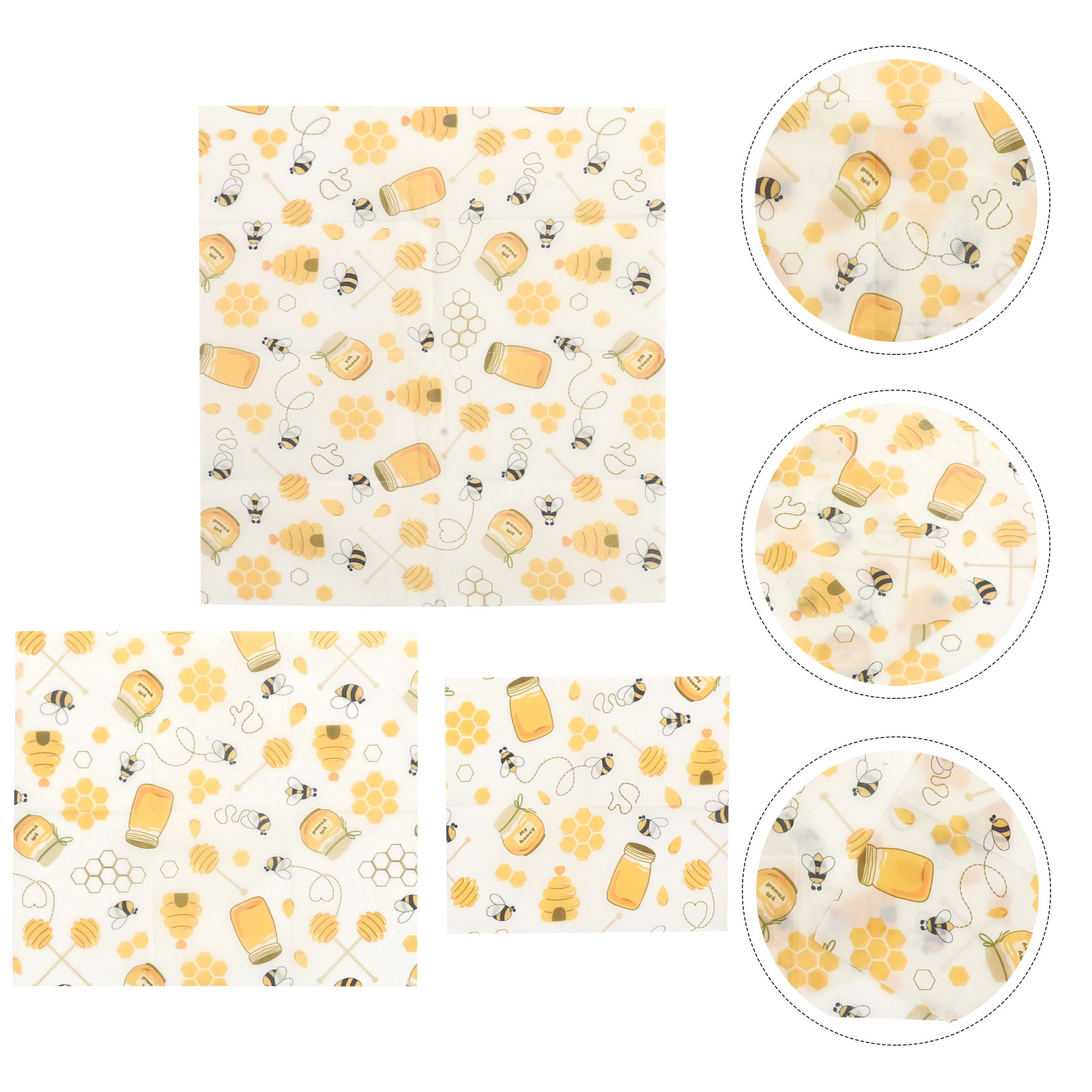 Beeswax Wrap Reusable - ผ้าห่ออาหารจากขี้ผึ้ง 3 ชิ้น ใช้ซ้ำได้ เหมาะสำหรับปิกนิกและครัว ช่วยรักษาความสดของอาหาร