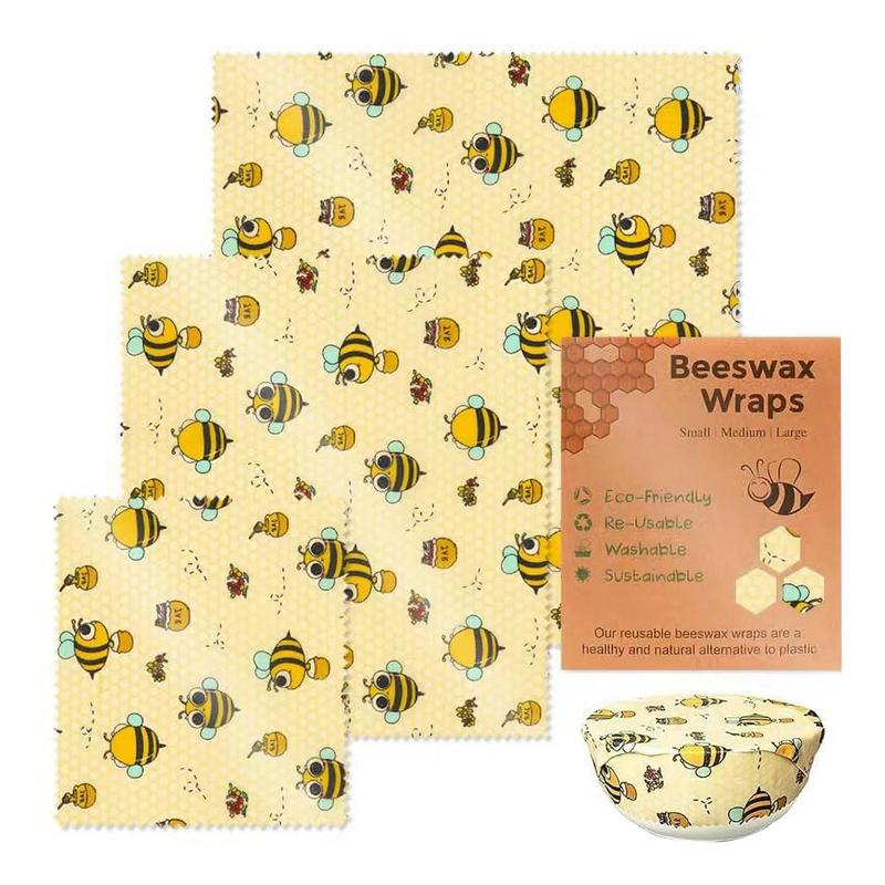 3ชิ้นผ้าสำหรับเก็บอาหารสดอาหาร - Beeswax Wrap Reusable บทวิจารณ์และราคา
