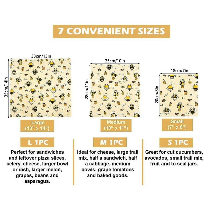 3ชิ้นผ้าสำหรับเก็บอาหารสดอาหาร - Beeswax Wrap Reusable บทวิจารณ์และราคา