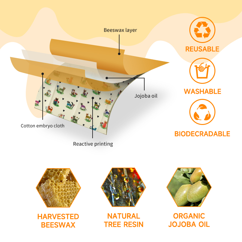 6 แพ็ค (2S. 2M, 2L) ผ้าห่ออาหา - Beeswax Wrap Reusable บทวิจารณ์และราคา