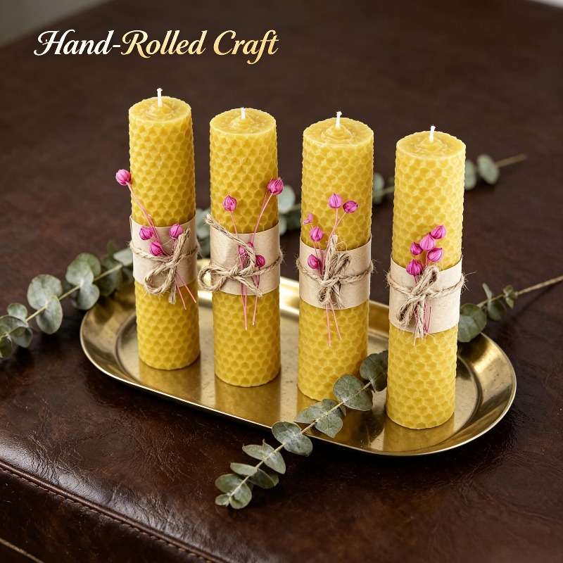 เทียนไขขี้ผึ้งม้วนทำมือ 4 ชิ้น - Beeswax Wrap Reusable บทวิจารณ์และราคา