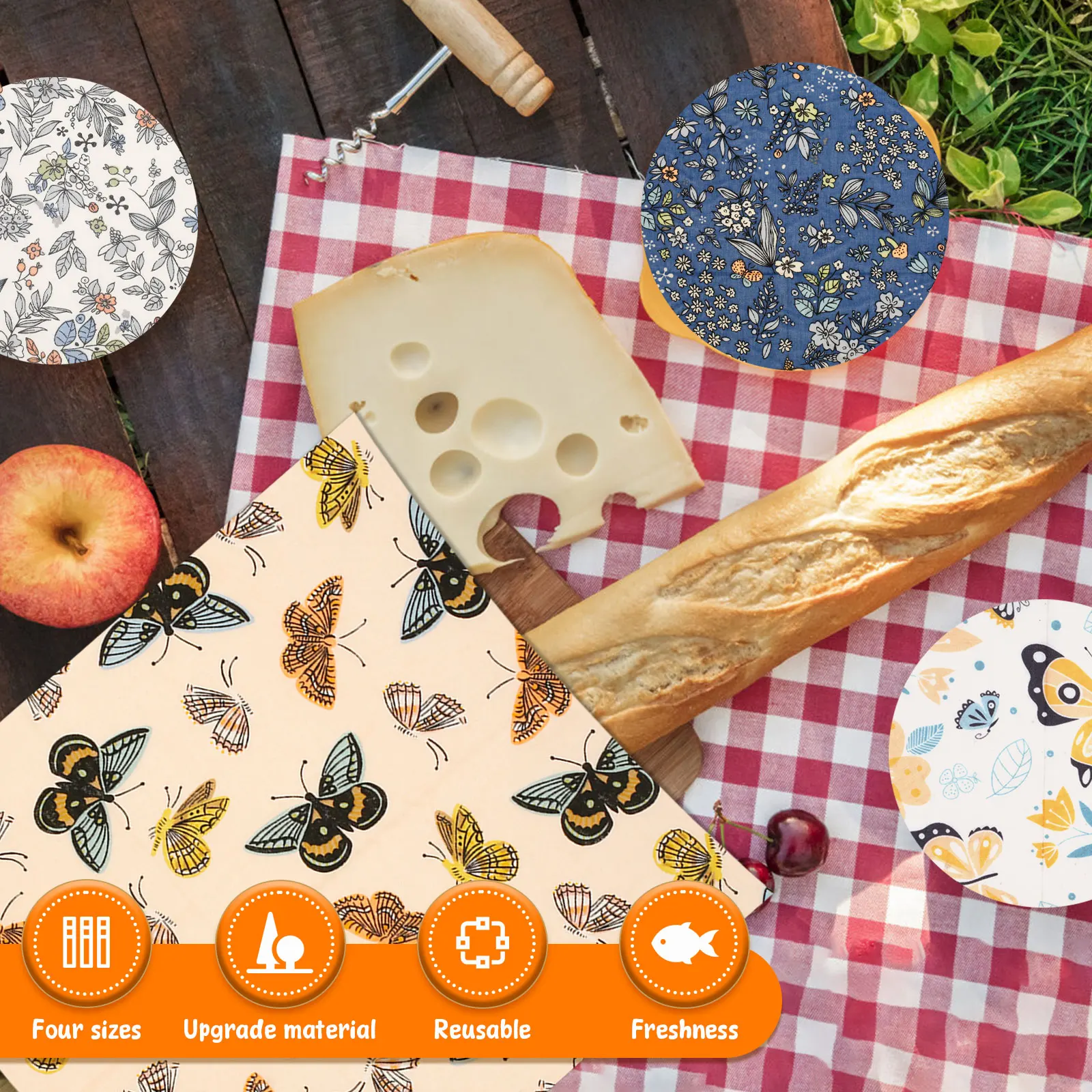 ชุดผ้าห่ออาหารจากขี้ผึ้ง 11 ชิ - Beeswax Wrap Reusable บทวิจารณ์และราคา